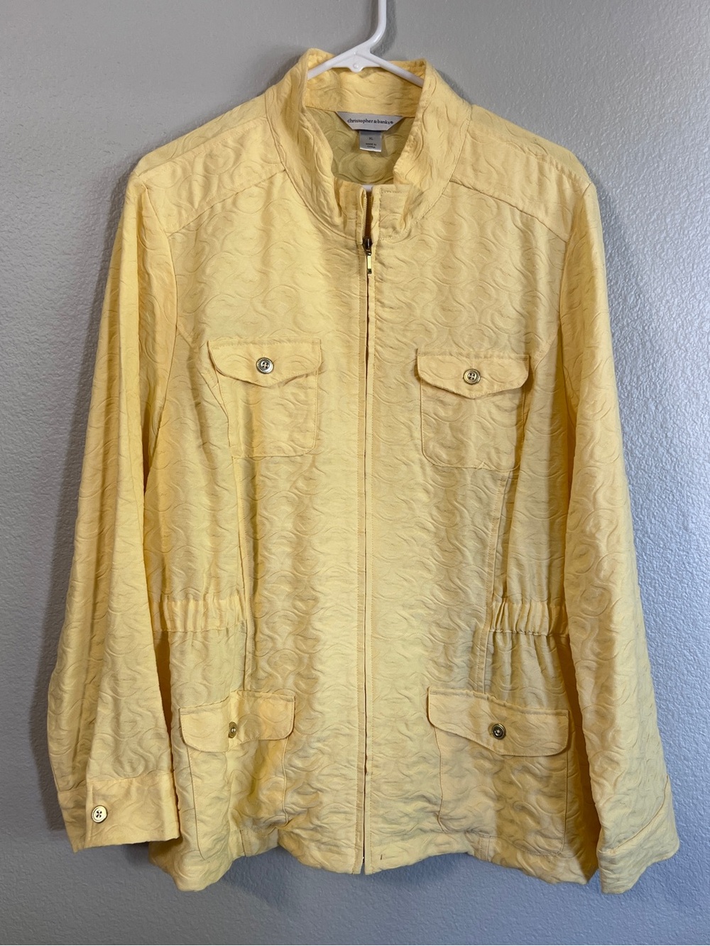 Yellow CJ Banks Jacquard Zipup Jacket